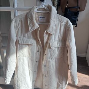 Old Navy Women's Off-White Quilted Utility Jacket